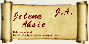 Jelena Aksić vizit kartica